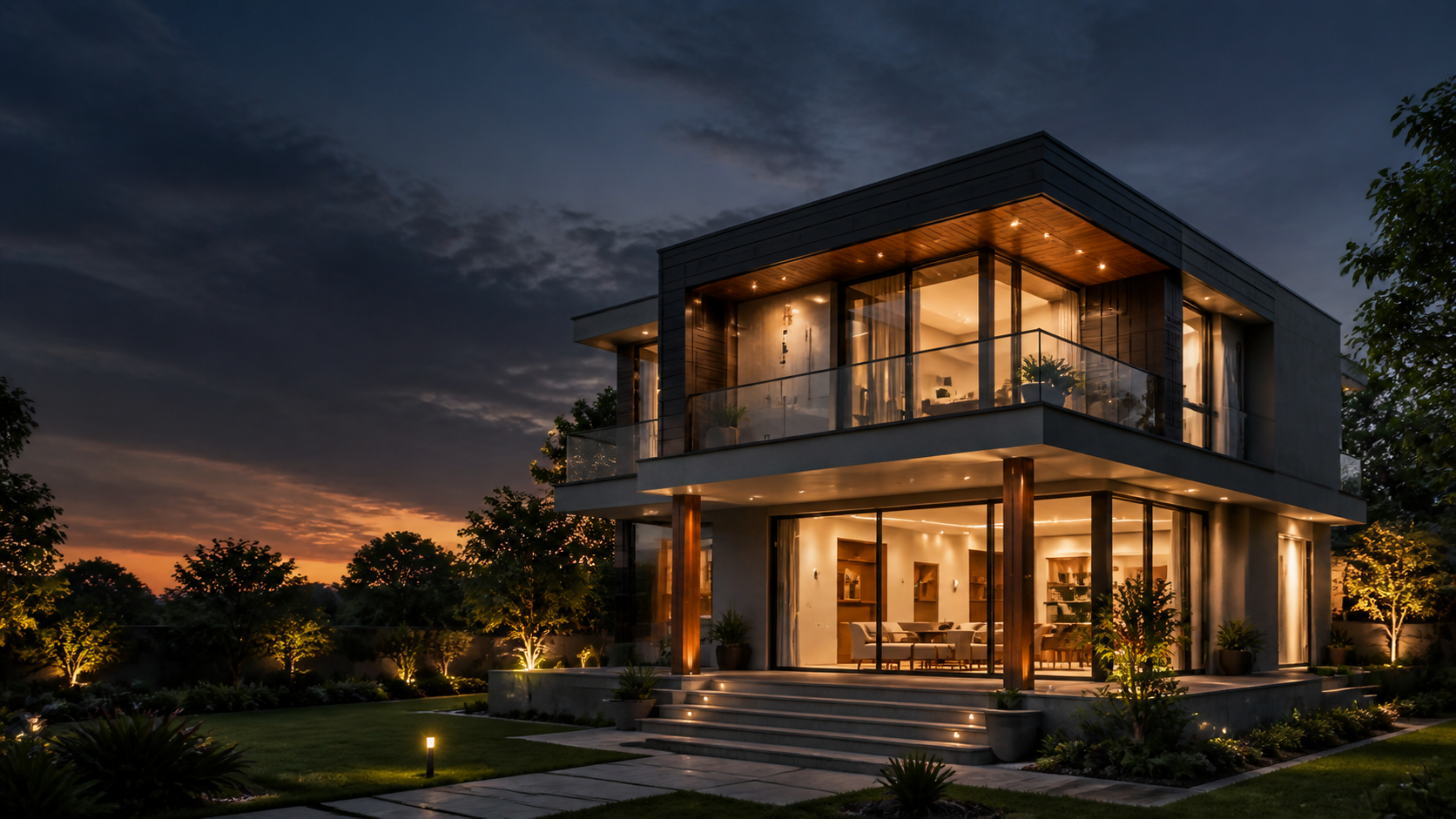 A landscaped luxury villa by Legacy Homes